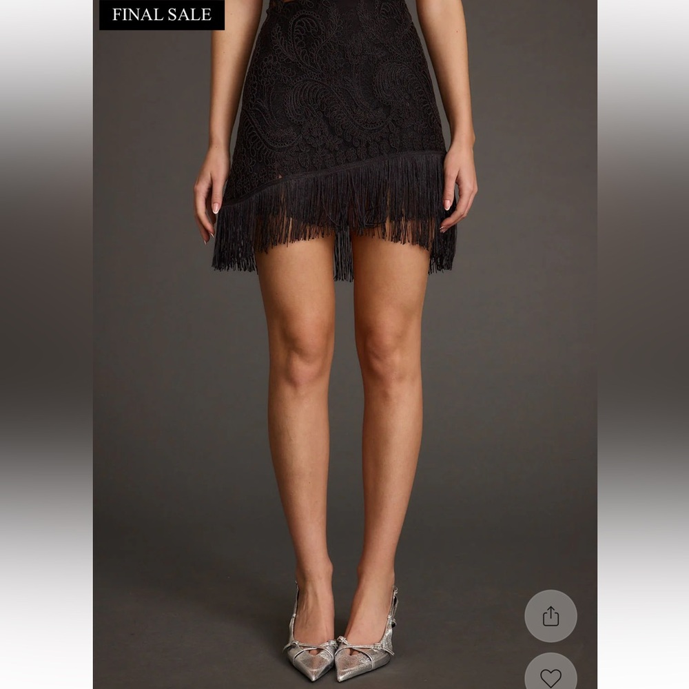 ✨ 12th Tribe Gracelyn Black Fringe Mini Skirt S✨